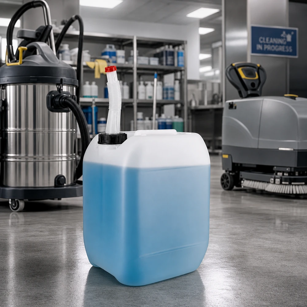 Kanister 10 Liter mit Auslaufrohr Flex Rechteckiger 10 Liter Vorratstank mit flexiblem Auslaufrohr und schwarzem Schraubdeckel