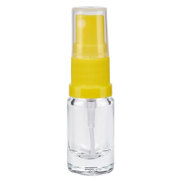 Apothekenflasche klar 5ml Sprayaufsatz gelb Apothekenflasche klar 5ml Sprayaufsatz gelb
