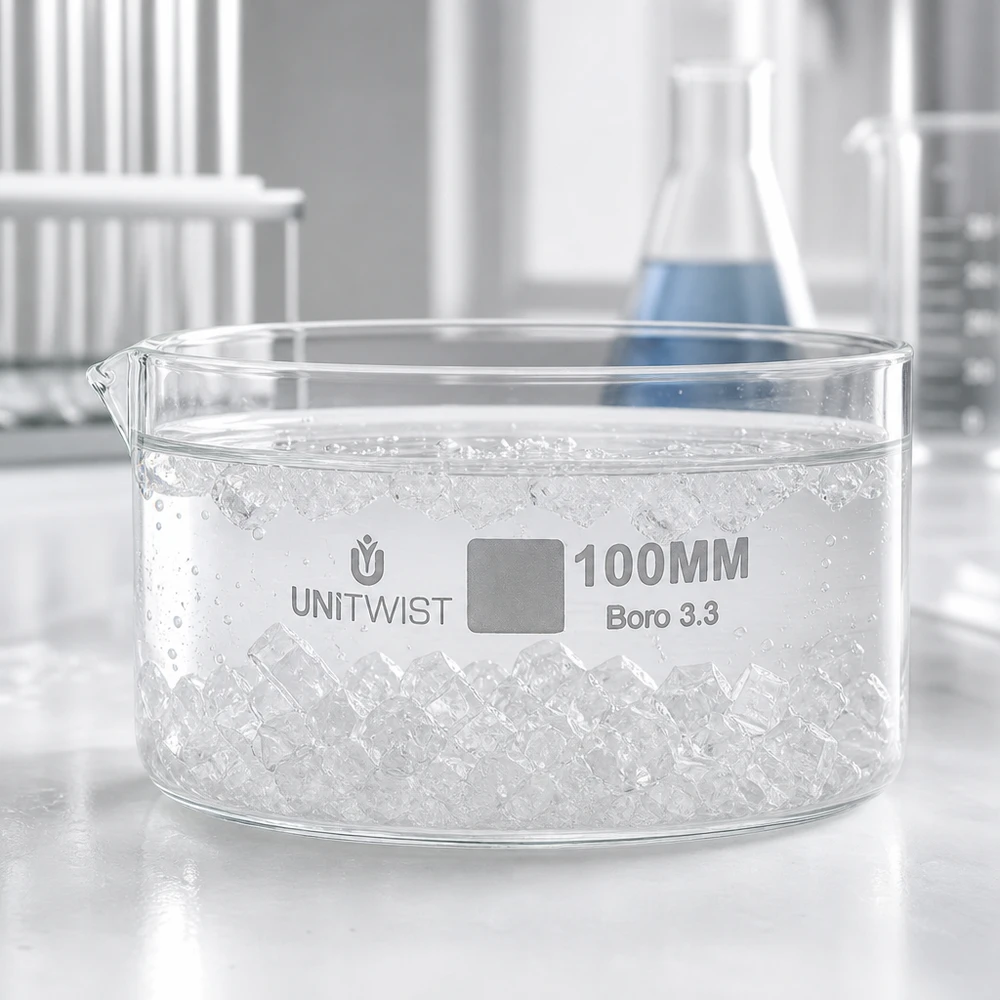 UNiTWIST Glasschale 100mm Borosilikatglas für chemische Experimente im Labor