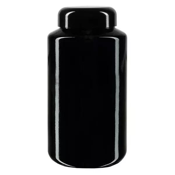 Weithalsdose Violettglas 500ml, mit schwarz Deckel