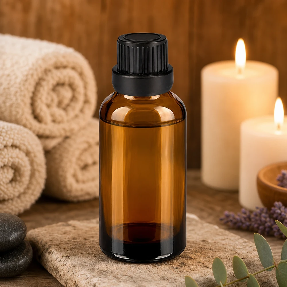 Handliche 30ml Flasche aus Braunglas mit sicherem Verschluss für den täglichen Gebrauch