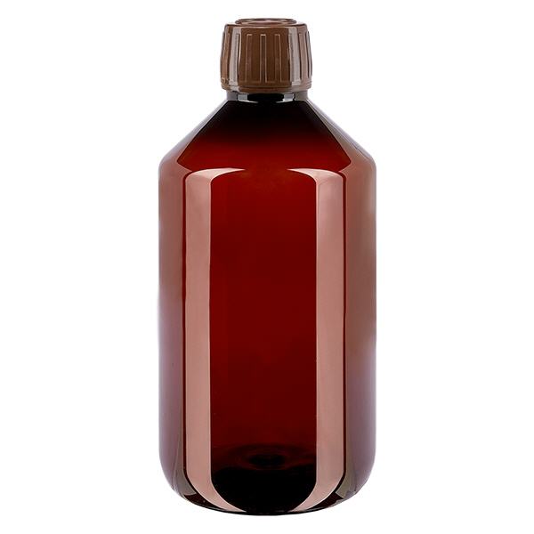 PET Flasche 500ml mit braunem Verschluss Originalitätsverschluss PET Flasche 500ml mit braunem Verschluss Originalitätsverschluss