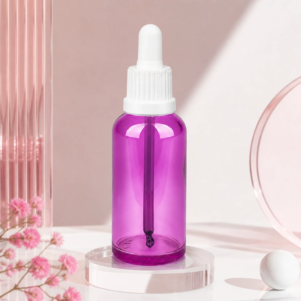 50ml Pipettenflasche weiss Originalität Schraubverschlusserschluss PurpleLine UT18/50 Stilvolle 50ml Glasflasche in trendigem Violett-Ton für hochwertige Beauty-Produkte