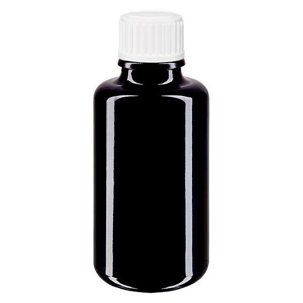 Apothekenflasche violett 30ml Tropfverschluss weiß 0.8mm Standard
