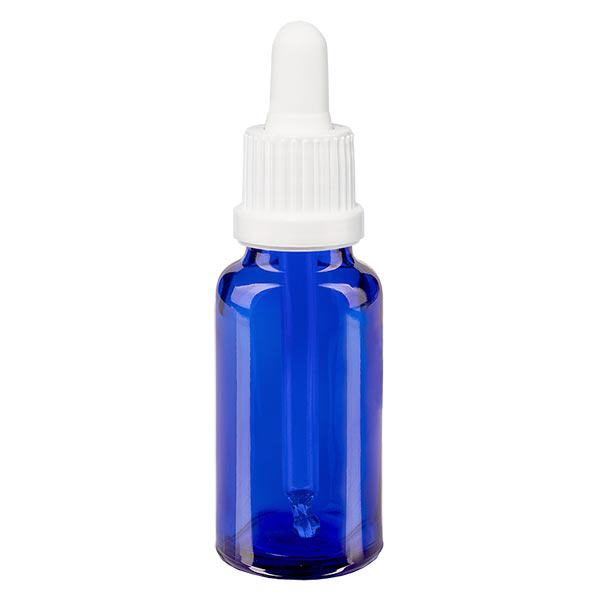 Apothekenflasche blau 20ml Pipette weiß Originalitätsverschluss