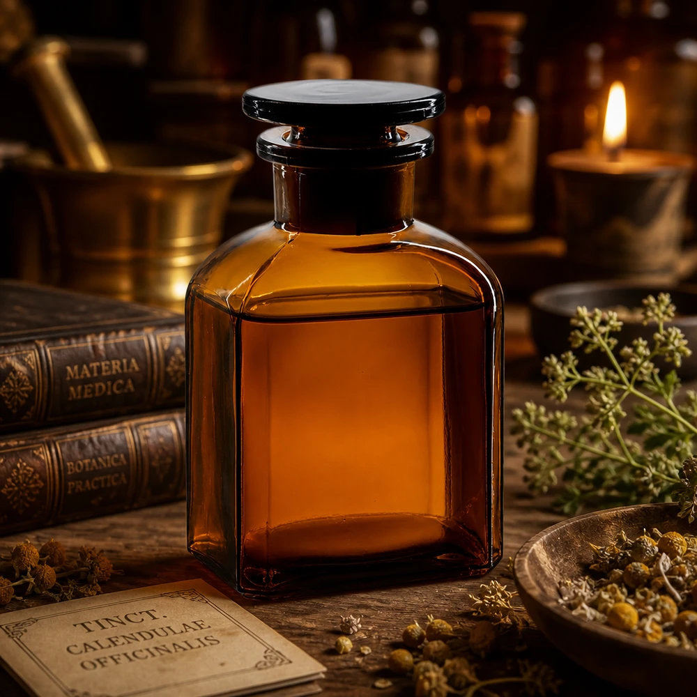 Dunkelbraune Glasflasche 150ml quadratisch mit Weithalsverschluss perfekt für Kräutertinkturen
