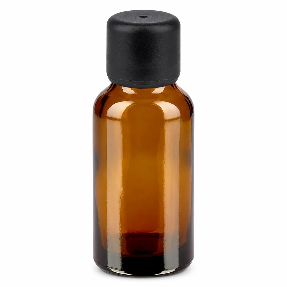 Hochwertige 20ml Braunglasflasche mit lichtschützendem Material und dichtem Verschluss