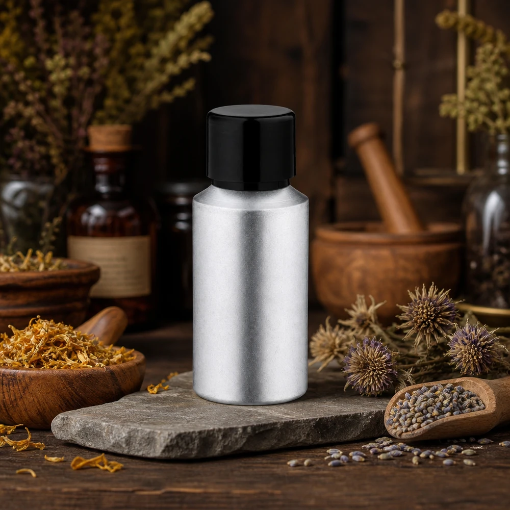 Wiederverwendbare 30ml gebeizte Aluminiumflasche mit Schraubkappe für nachhaltige Verpackung