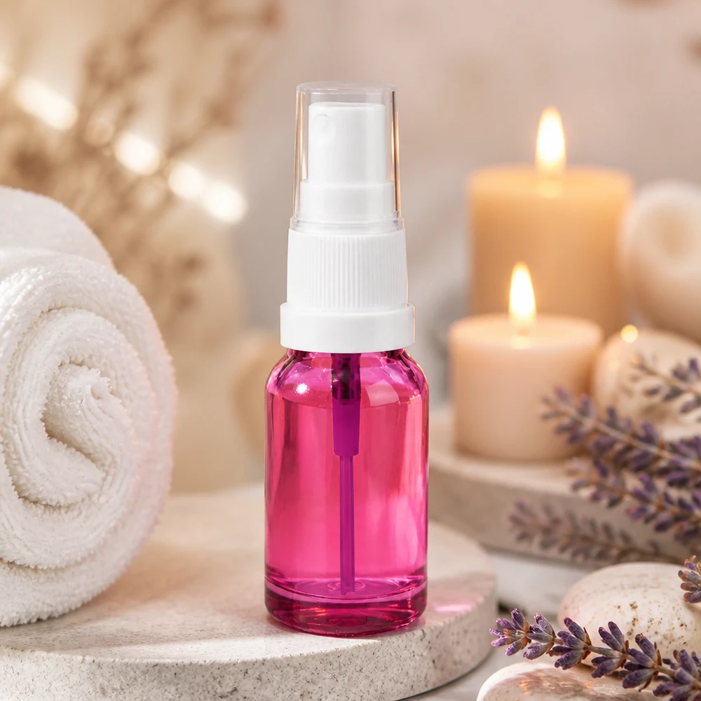 10ml Sprühflasche aus robustem Glas in Purple-Ton perfekt für professionelle Kosmetikprodukte