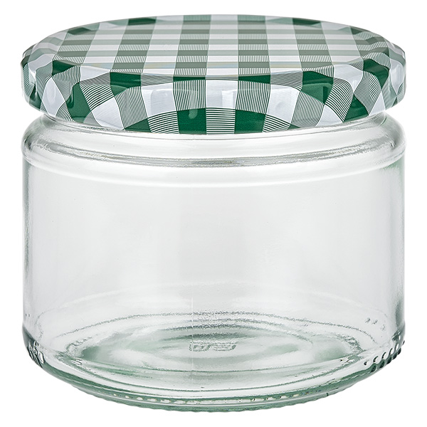 330ml Rundglas + BasicSeal Deckel grün/weiß UNiTWIST
