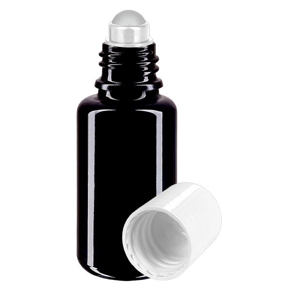 Apothekenflasche violett 20ml Roll-On Verschluss weiß Apothekenflasche violett 20ml Roll-On Verschluss weiß