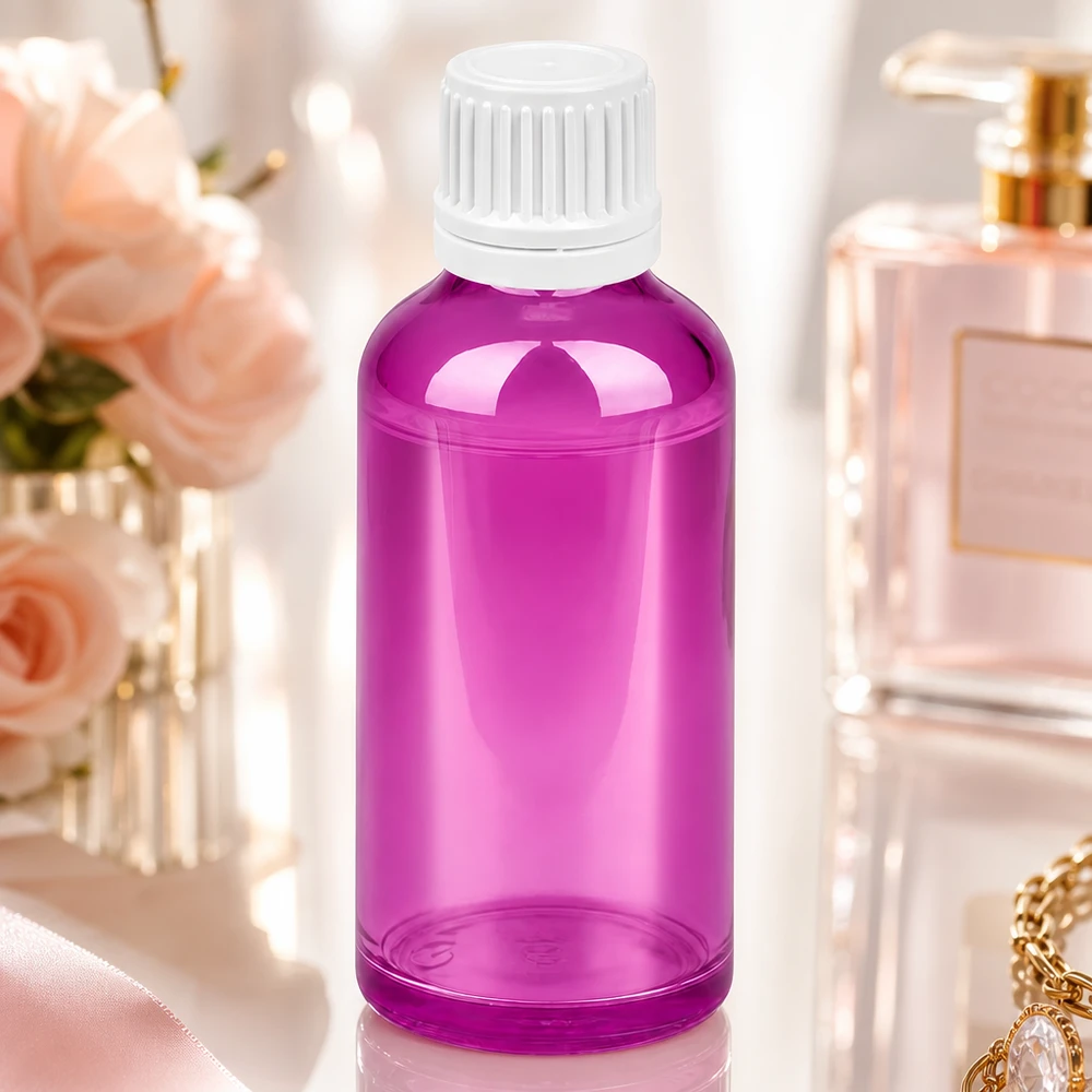 50ml Flasche 11mm Schraubverschluss weiss Originalität Schraubverschlusserschluss PurpleLine UT18/50 Stilvolle 50ml Glasflasche in Purple für hochwertige Gesichtsöle und Beautyprodukte