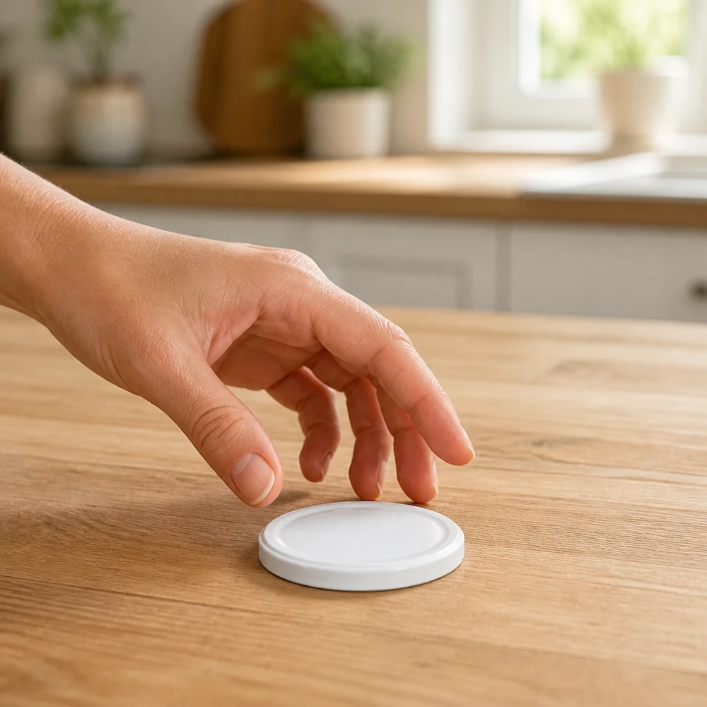 UNiTWIST TO43 flacher Schraubdeckel weiss BioSeal BPA-NI Draufsicht Küche