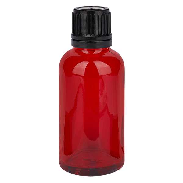 30ml Globuliflasche 3mm Giessring schwarz Originalitätsverschluss RedLine UT18/30