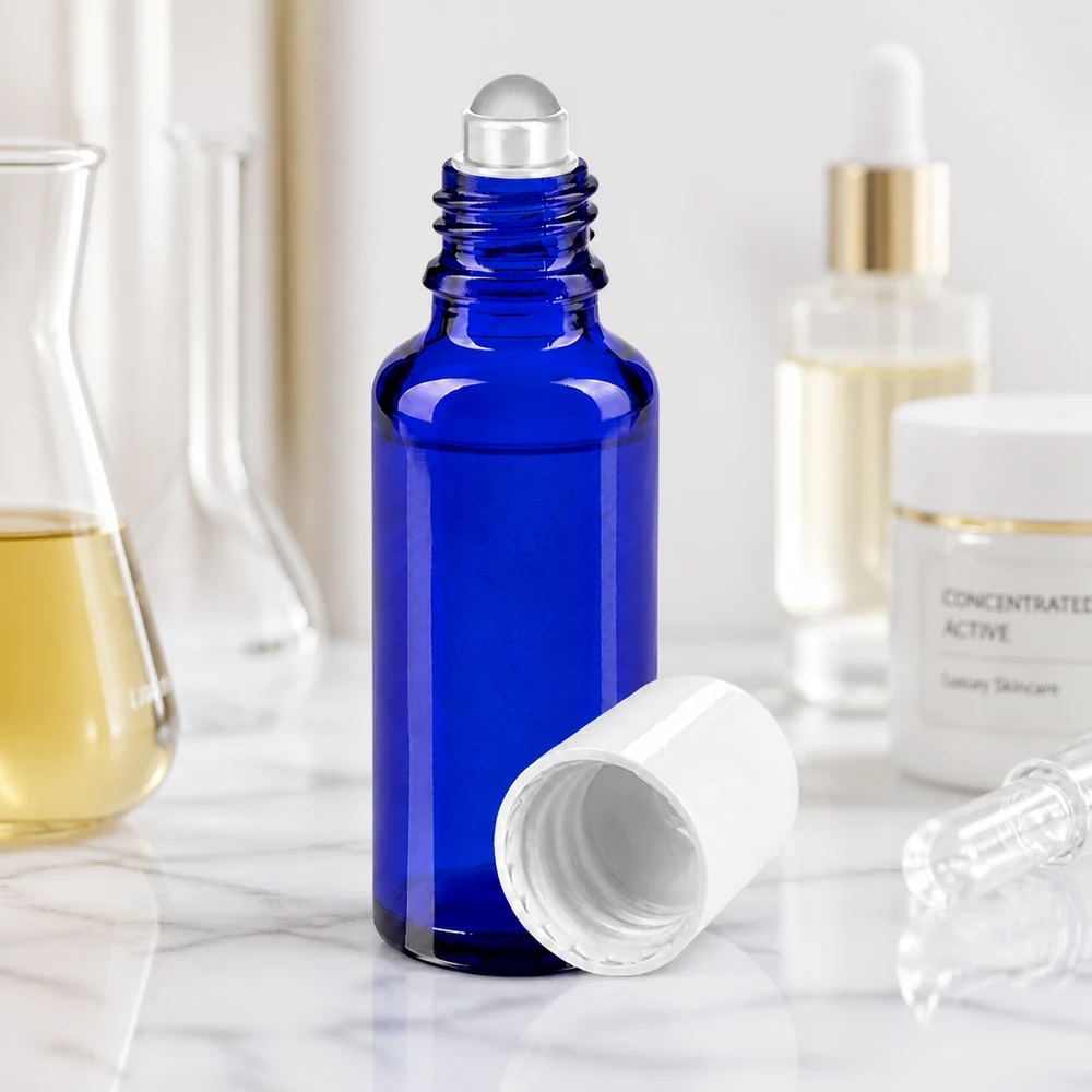 UV-Schutz Apothekerglas blau 30ml Roll-On ideal für Naturkosmetik und Aromatherapie