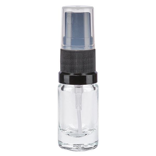 Apothekenflasche klar 5ml Sprayaufsatz schwarz Apothekenflasche klar 5ml Sprayaufsatz schwarz