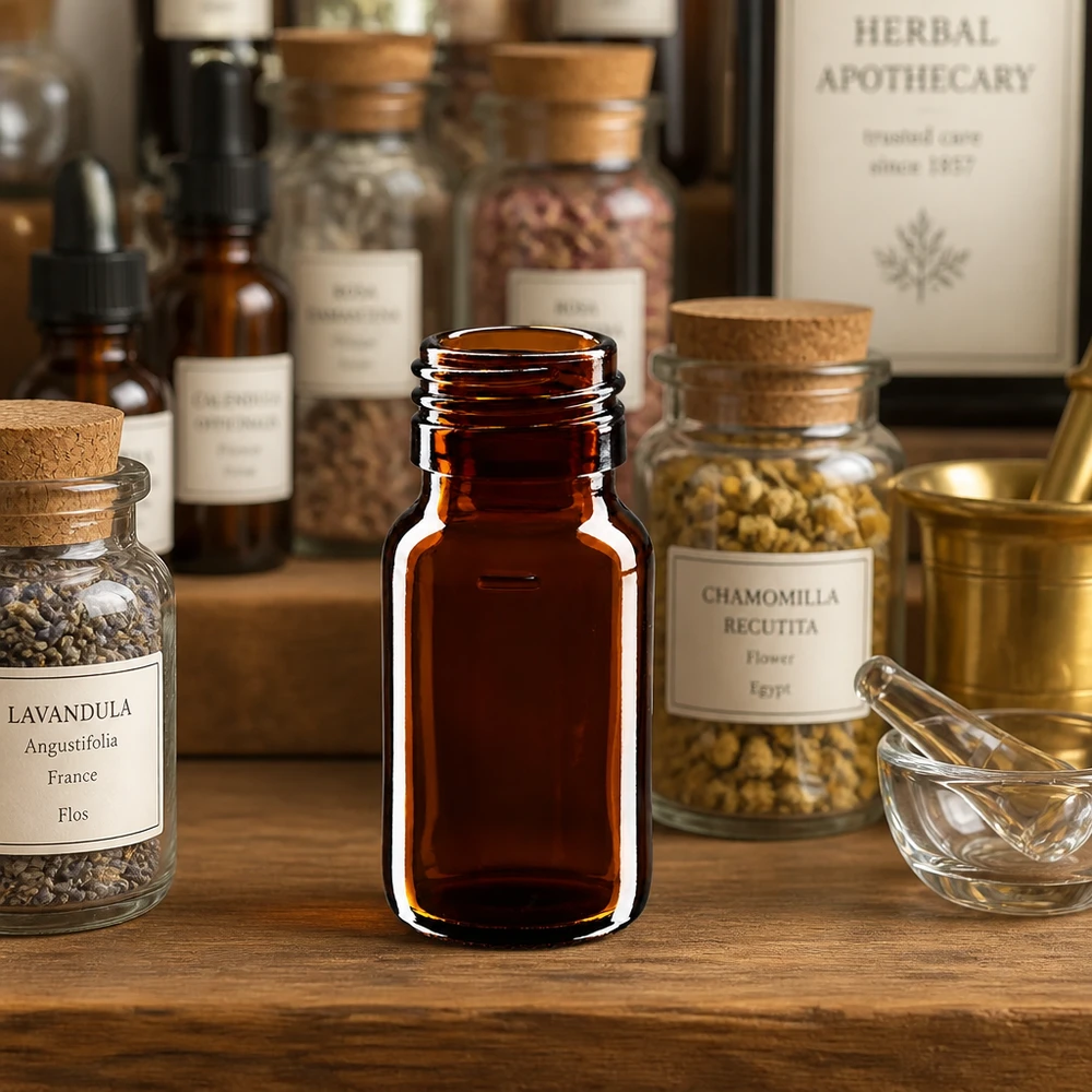 Traditionelle Apothekerflasche 30ml Braunglas PP28 im klassischen pharmazeutischen Design