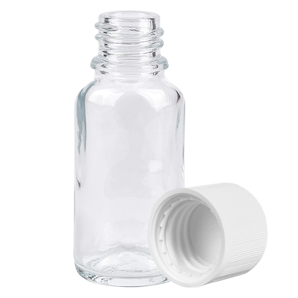 20ml Flasche 11mm Schraubverschluss weiß Originalitätsverschluss ClearLine UT18/20 20ml Flasche 11mm Schraubverschluss weiß Originalitätsverschluss ClearLine UT18/20