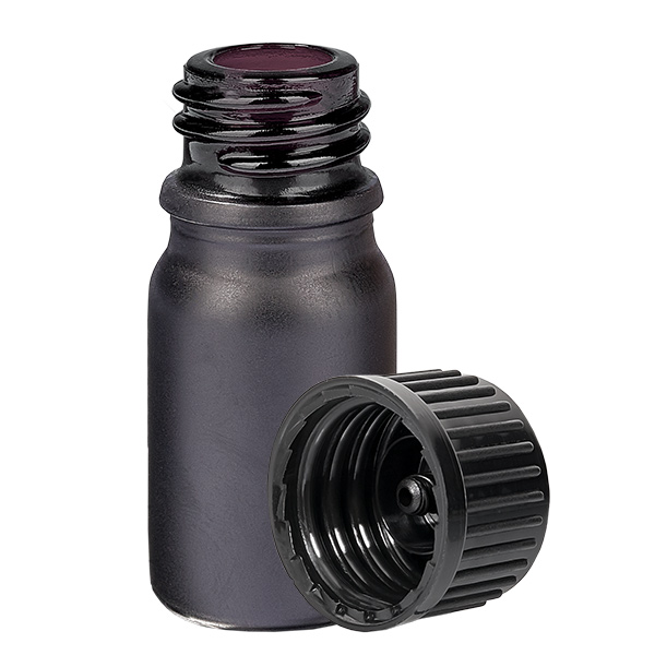 5ml Flasche 11mm Schraubverschluss schwarz Standard BlackLine UT18/5 5ml Flasche 11mm Schraubverschluss schwarz Standard BlackLine UT18/5