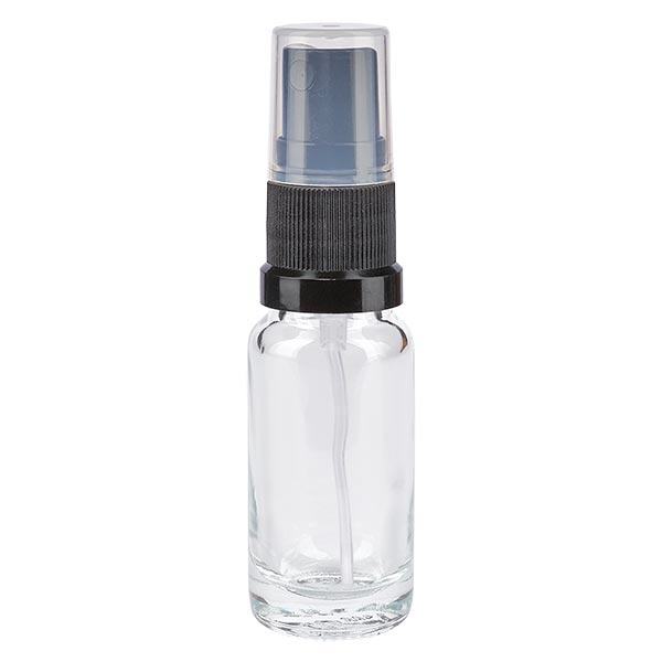 Apothekenflasche klar 10ml Sprayaufsatz schwarz Apothekenflasche klar 10ml Sprayaufsatz schwarz
