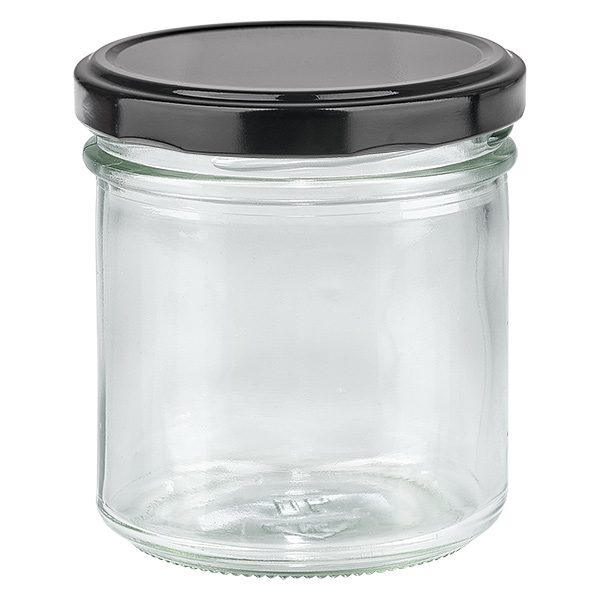 167ml Sturzglas mit BasicSeal Deckel schwarz UNiTWIST