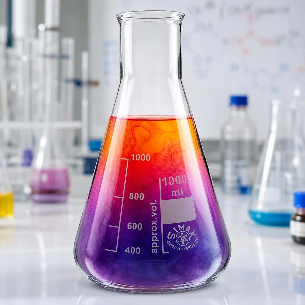 Erlenmeyerkolben 200ml Weithals aus säureresistentem Glas für aggressive Chemikalien