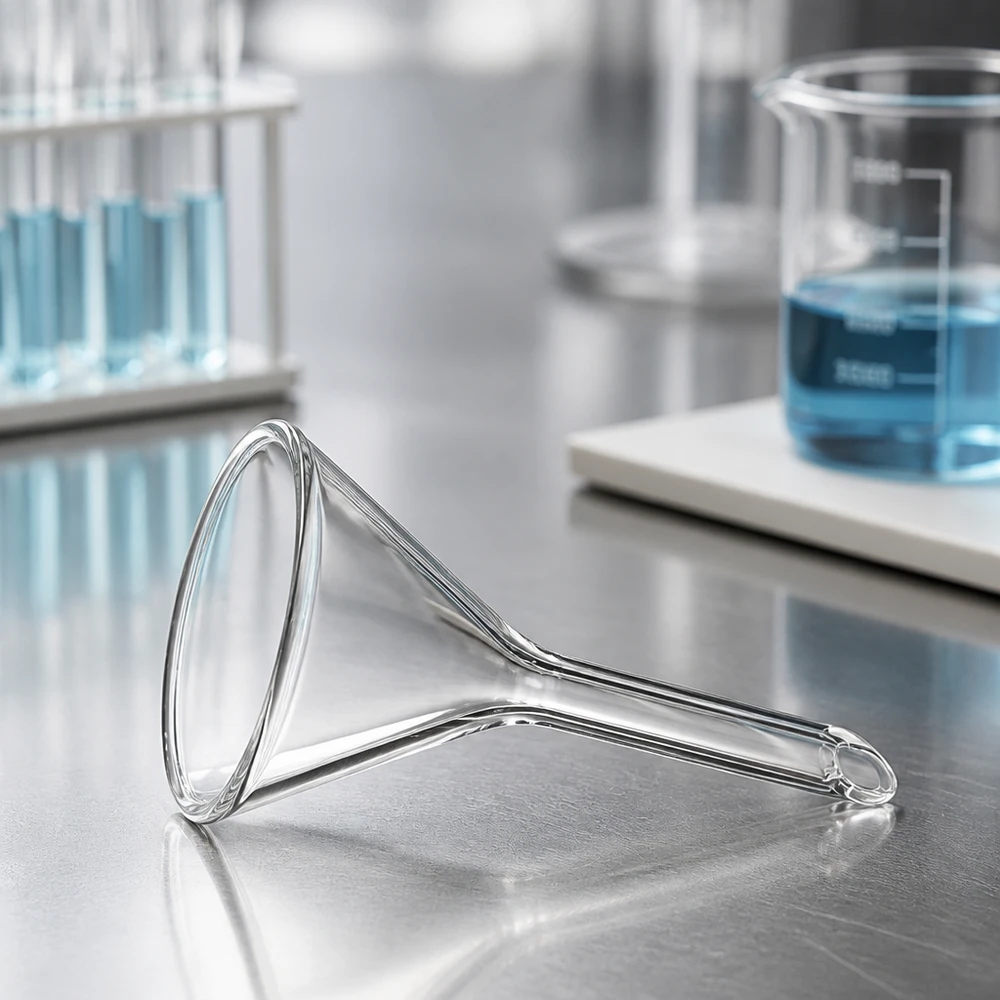 Trichter ø30mm Kalk-Soda, Winkel 60°, Kurzstil Hochwertige Laborausrüstung: 30mm Glastrichter mit präzisem 60-Grad-Winkel aus Kalk-Soda-Material