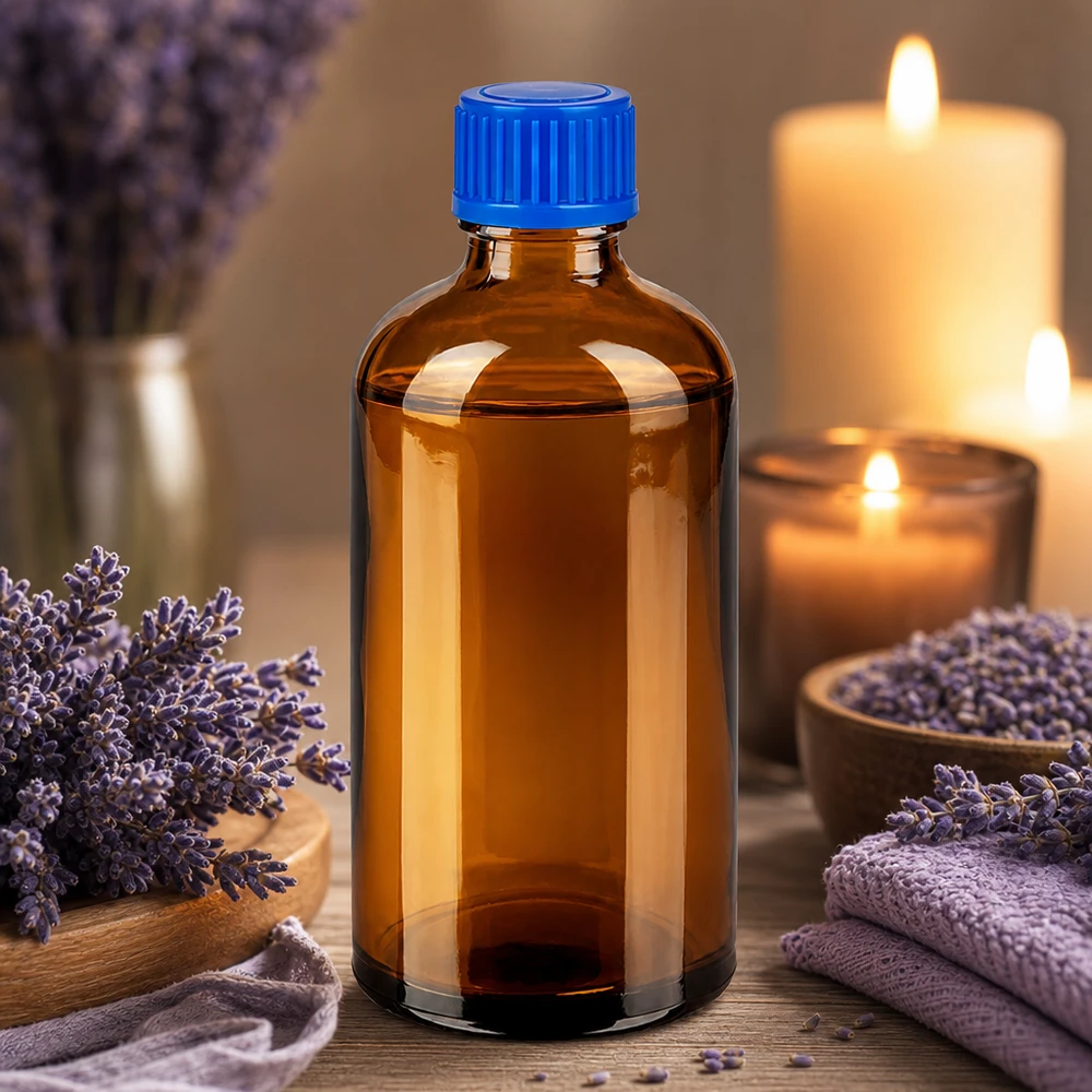 100ml Flasche 11mm Schraubverschluss blau Standard BrownLine UT18/100 Präzisions-Glasflasche 100ml mit 11mm Öffnung ideal für Dosierung und Portionierung