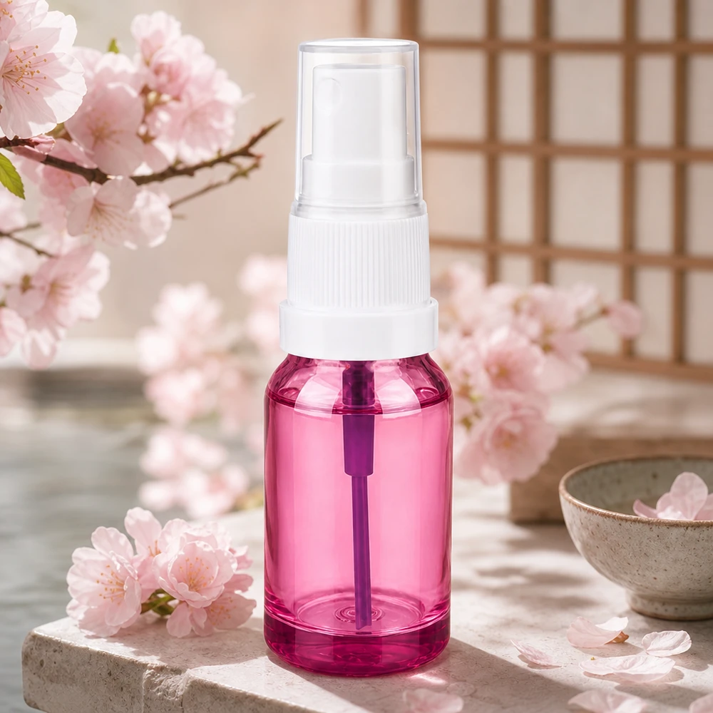 10ml Sprayflasche weiss/transparent Standard PurpleLine UT18/10 10ml Sprayflasche PurpleLine mit weißem Sprühkopf für professionelle Kosmetikverpackung