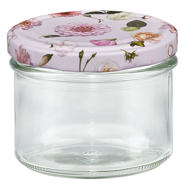 225ml Sturzglas + BasicSeal Deckel Blume rosa UNiTWIST