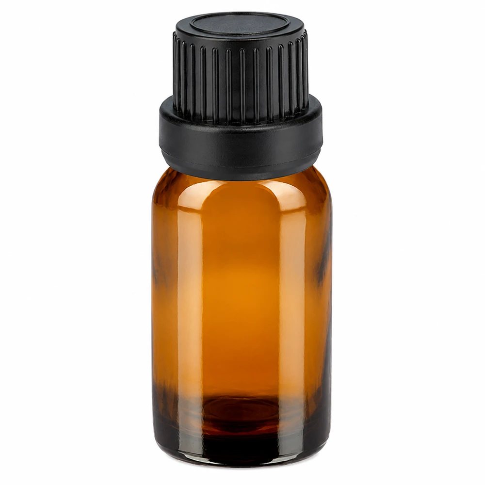 10ml Glasbehälter braun mit schwarzem Schraubdeckel perfekt für ätherische Öle und Tinkturen