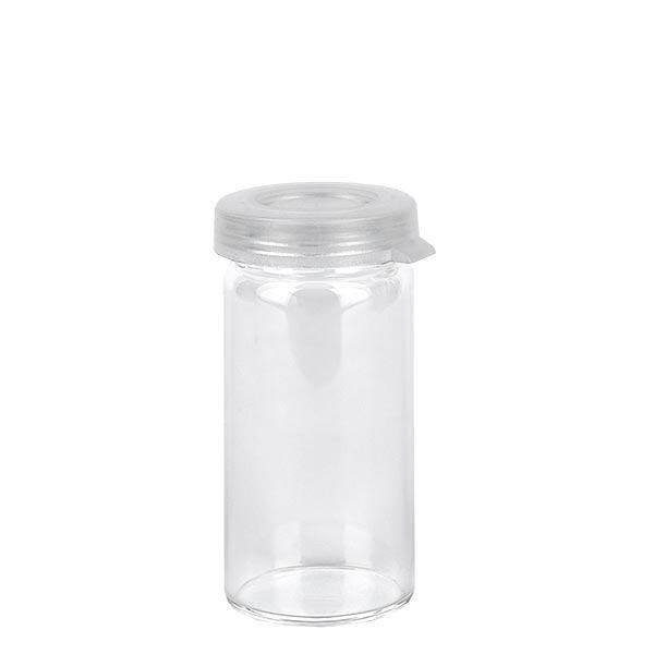 Tabletten/Rollrandglas 5ml klar mit Schnappdeckel Tabletten/Rollrandglas 5ml klar mit Schnappdeckel