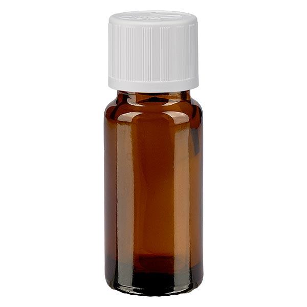 Apothekenflasche braun 10ml Tropfverschluss weiß Kindersicherung Standard