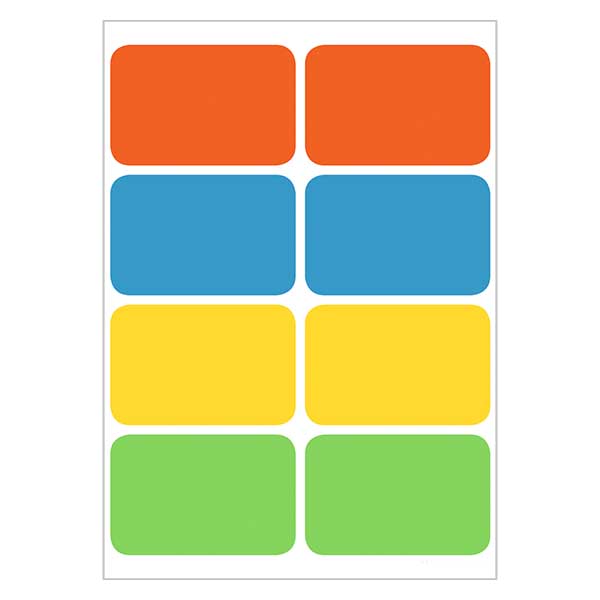 Universal Etiketten bunt (32 Aufkleber) 26x40mm Universal Etiketten bunt (32 Aufkleber) 26x40mm