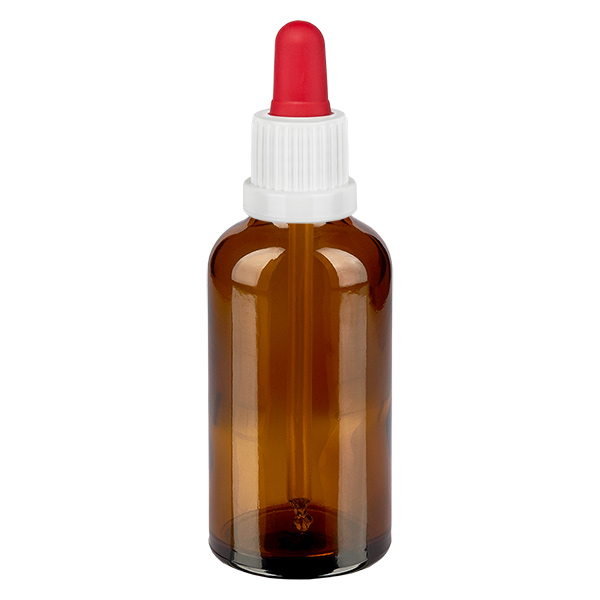 50ml Pipettenflasche weiß/rot Originalitätsverschluss BrownLine UT18/50