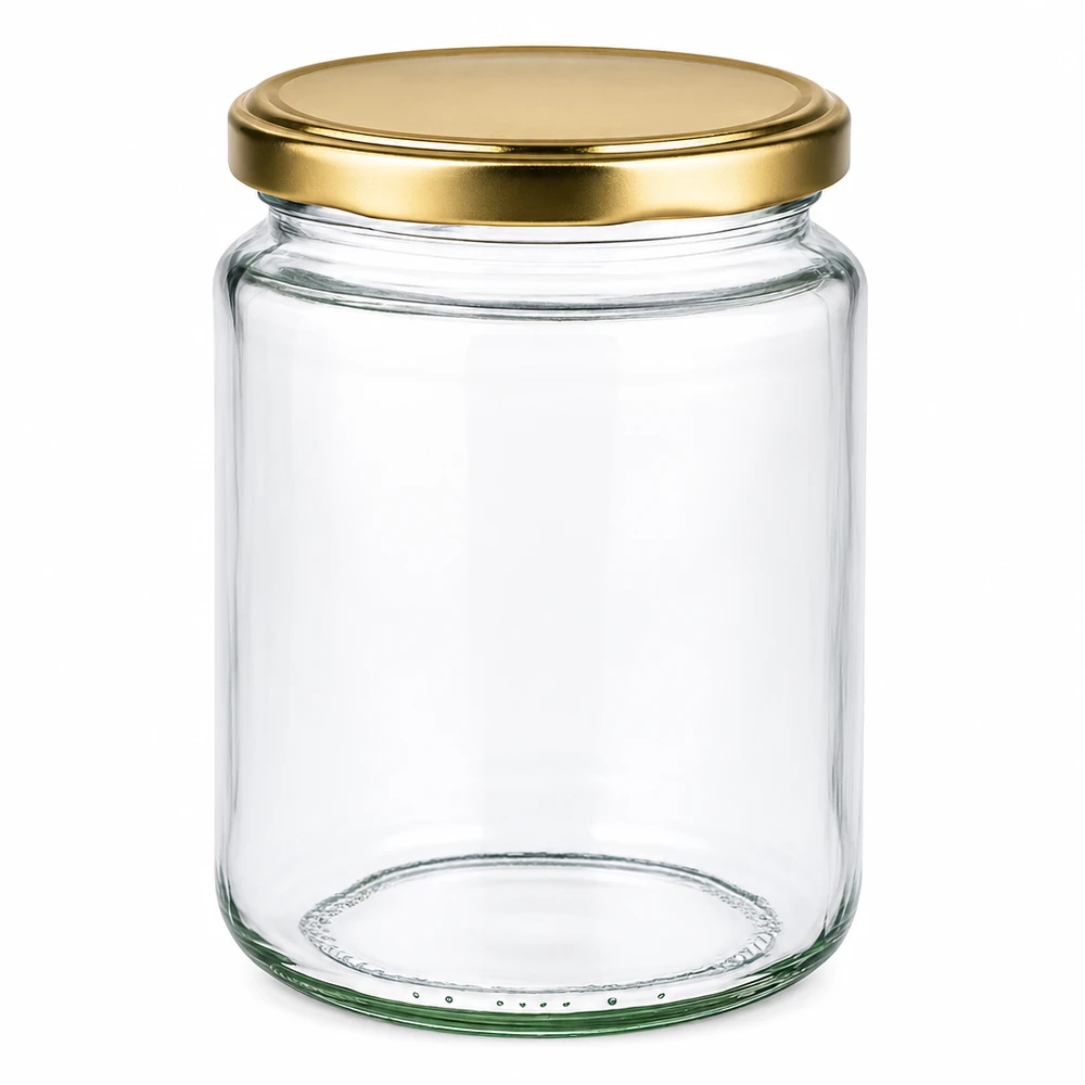 450g Honigglas mit goldenem Deckel BasicSeal UNiTWIST 450g Honigglas leer mit goldenem Schraubdeckel BasicSeal für Honig Marmelade Aufbewahrung Imkerbedarf