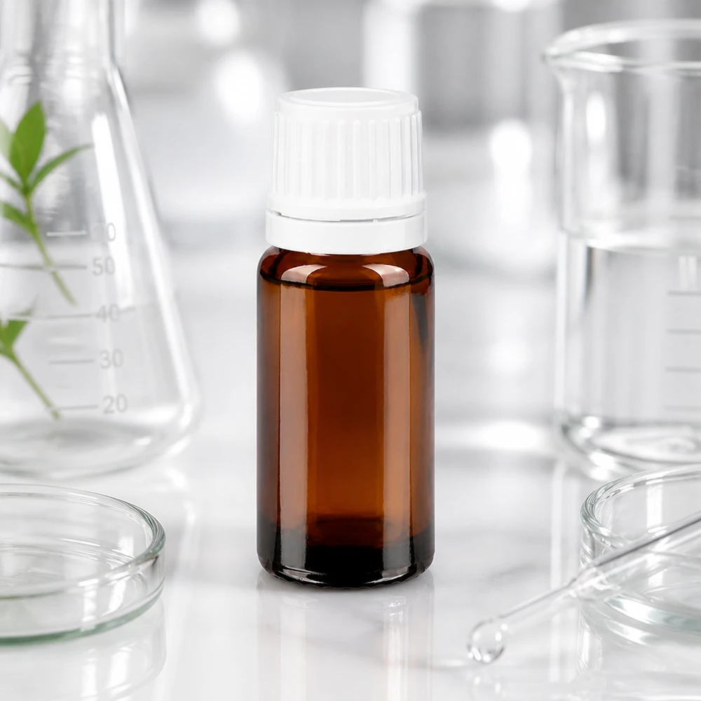 Apothekerflasche braun 10ml mit weißem Originalverschluss für lichtempfindliche Flüssigkeiten