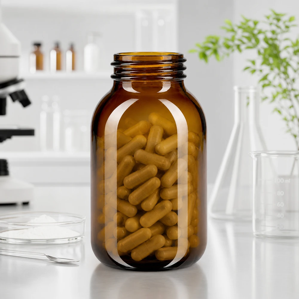 500ml Weithalsflasche Braunglas Premium Braunglas-Flasche 500ml mit weiter Öffnung für einfache Dosierung