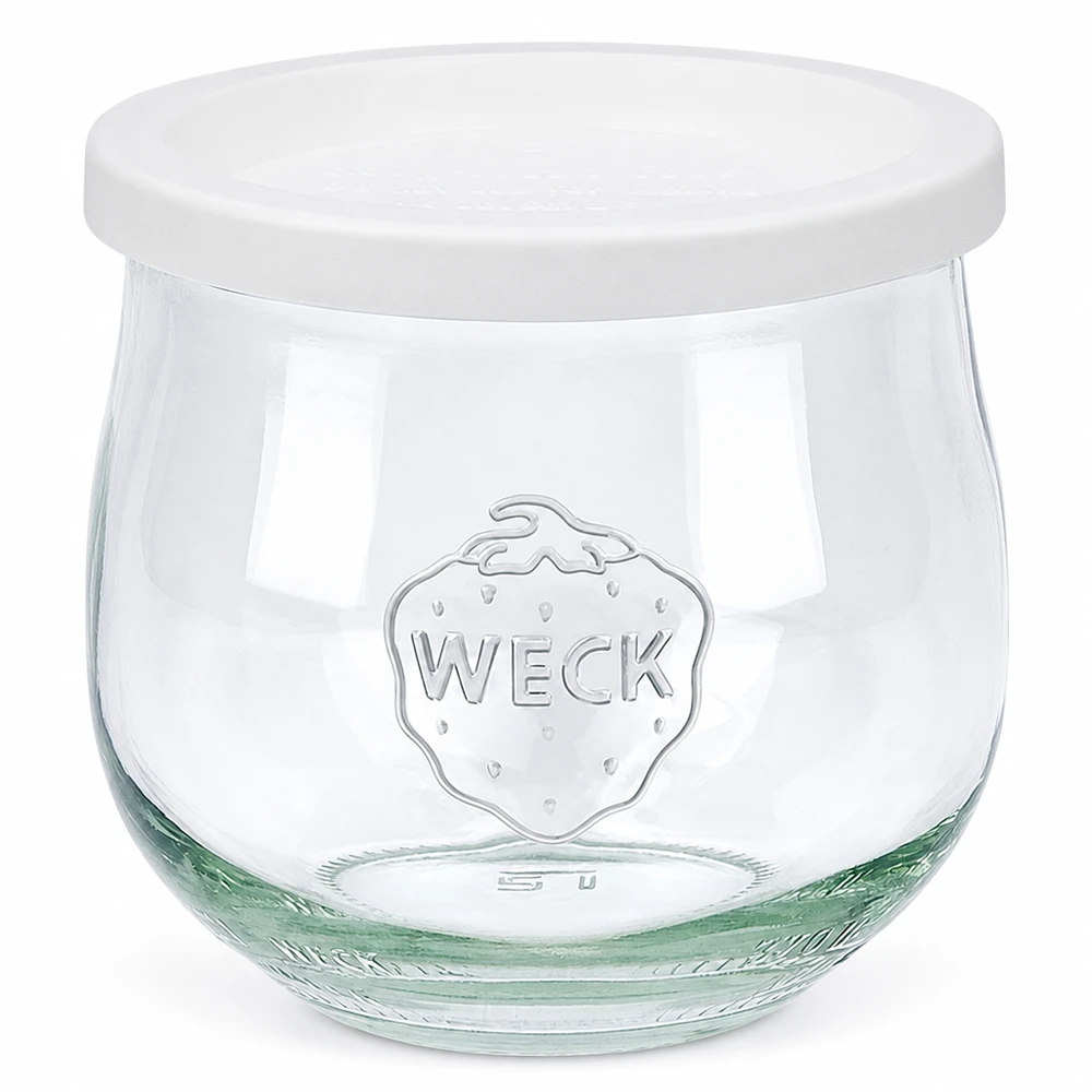 WECK Tulpenglas 370ml mit weißem Frischedeckel RR80 Einmachglas für Vorratshaltung und Konservierung