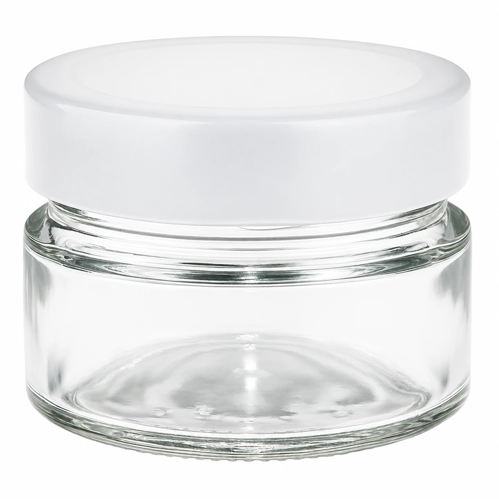 80ml Rundglas mit BasicSeal Deckel weiß deep UNiTWIST 80ml Rundglas mit weißem BasicSeal Deckel - transparenter Glasbehälter für Kosmetik und Aufbewahrung
