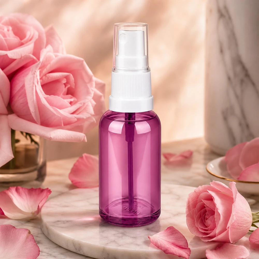 Praktische Mini-Sprayflasche 30ml mit weißem Sprühaufsatz für Toner und Hydrolate