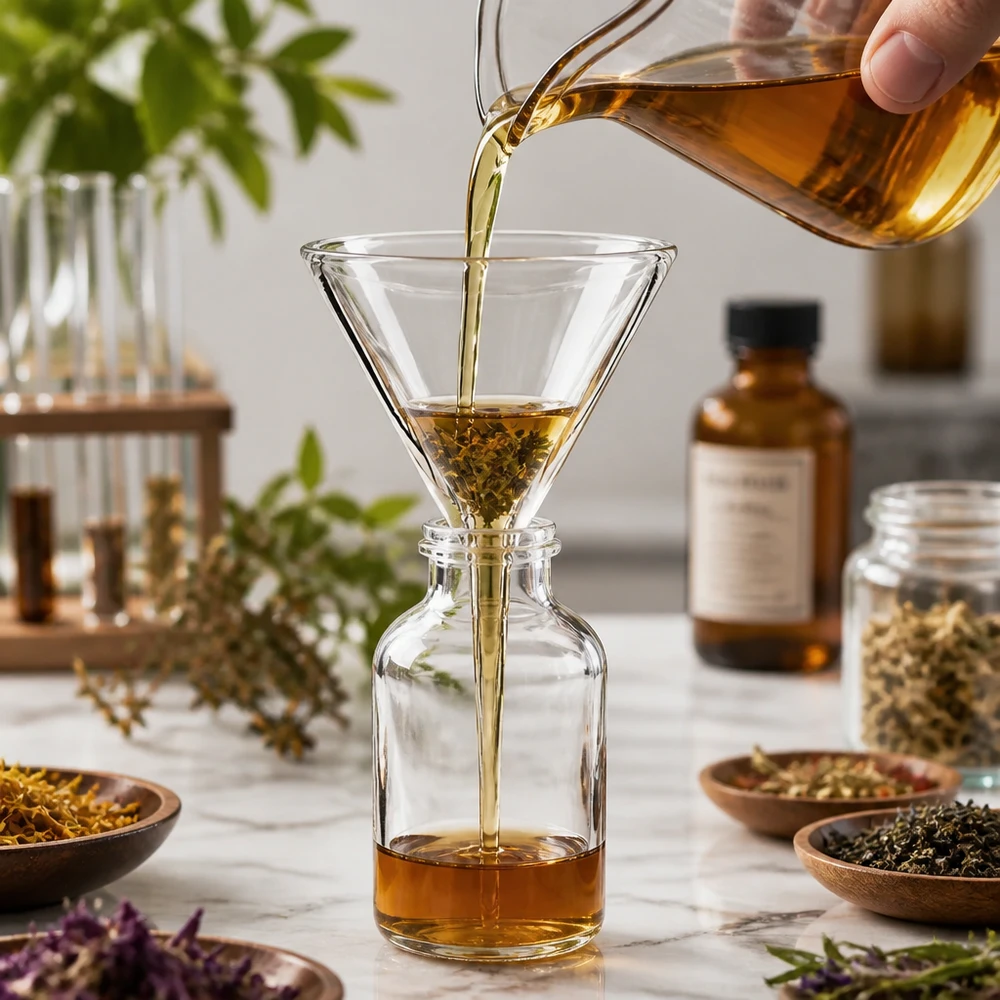 Stabiler Mini-Trichter aus Kalk-Soda-Glas mit optimaler Größe für präzise Dosierung