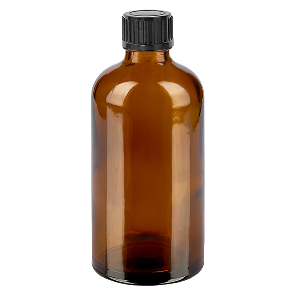 100ml Flasche 11mm Schraubverschluss schwarz Standard BrownL. UT18/100