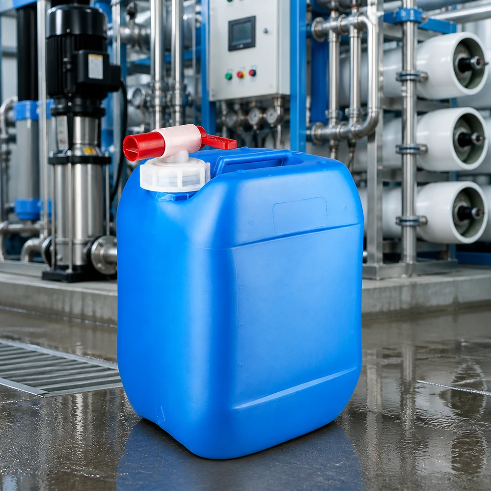Kanister 10 Liter blau mit Auslaufhahn Stapelbarer 10 L Kanister mit seitlichem Auslaufhahn für Wasserversorgung und Camping