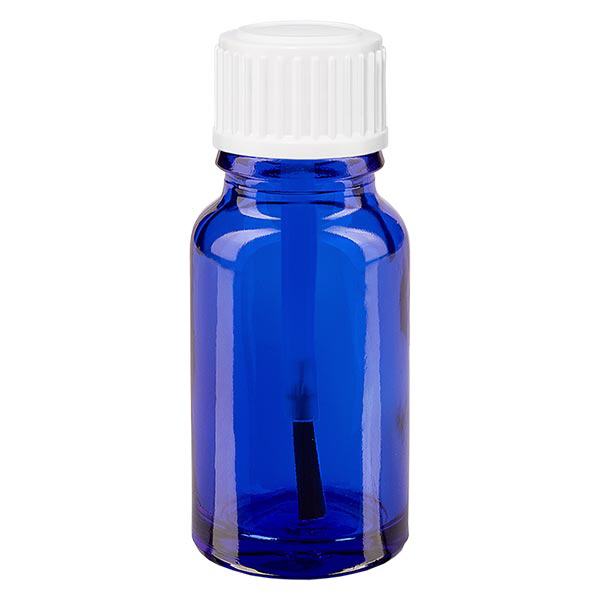 Apothekenflasche blau 10ml Schraubverschluss weiß Pinsel