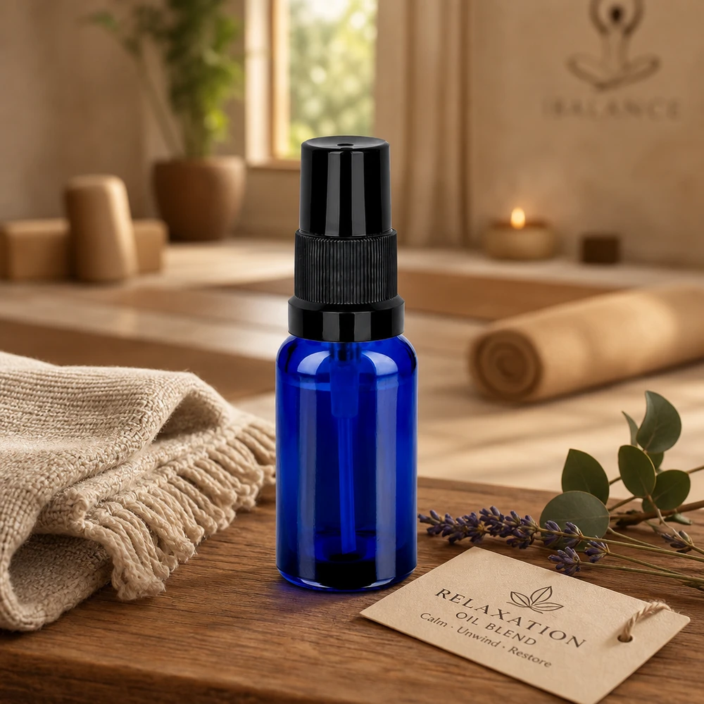 20ml Sprayflasche schwarz Standardverschluss BlueLine UT18/20 Vielseitige BlueLine Sprayflasche 20ml für DIY-Kosmetik Parfums und natürliche Sprays im Haushalt