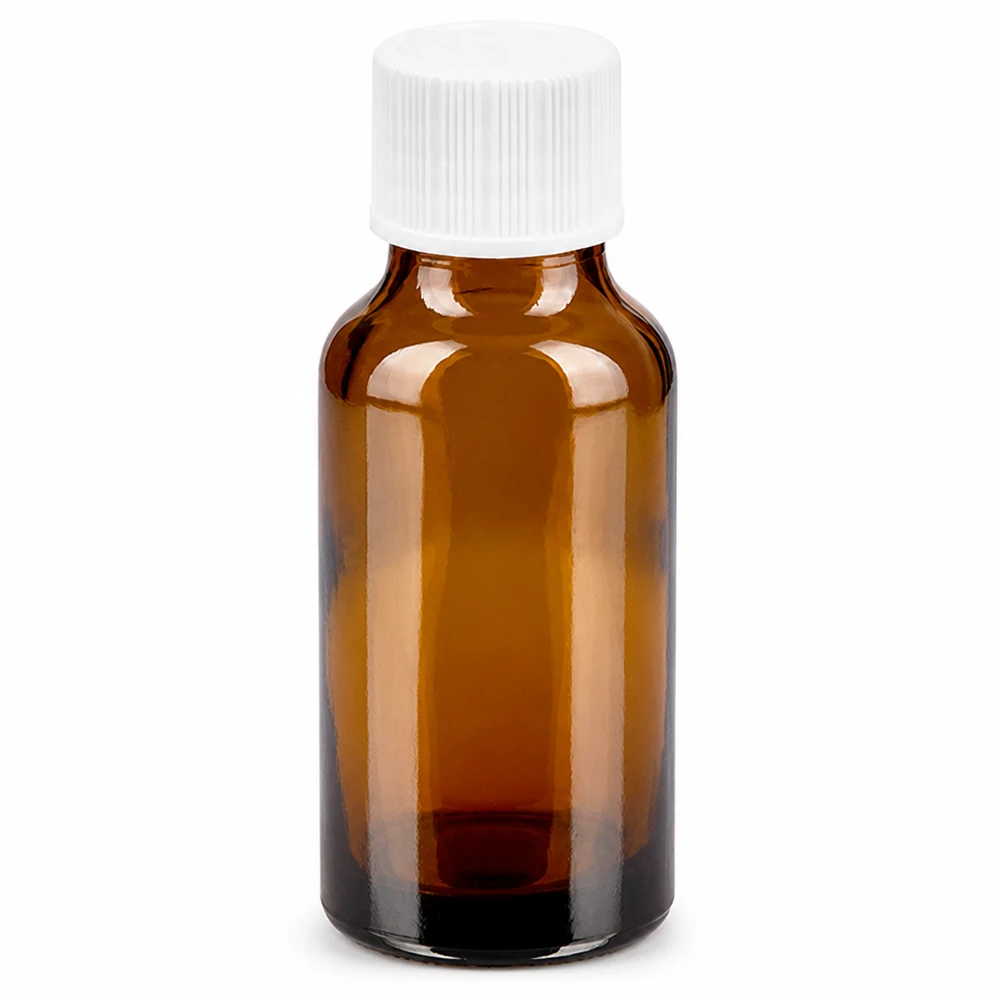 20ml Flasche 11mm Schraubverschluss weiß Standard BrownLine UT18/20 Hochwertige 20ml Braunglasflasche mit weißem Deckel für Labor und Medizin