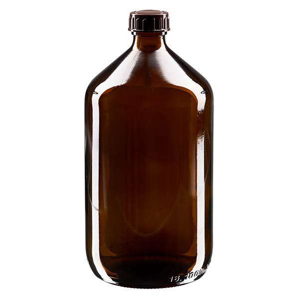 1000ml Medizinflasche braun, mit Verschluss braun ApoGlas 1000ml Medizinflasche braun, mit Verschluss braun ApoGlas