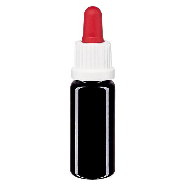 Apothekenflasche violett 10ml Pipette weiß/rot Originalitätsverschluss Apothekenflasche violett 10ml Pipette weiß/rot Originalitätsverschluss