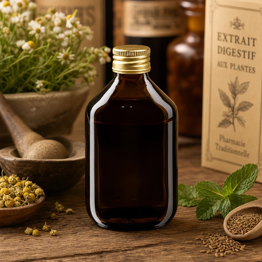 Vielseitige 300ml Medizinflasche mit goldglänzendem Verschluss für sichere Aufbewahrung